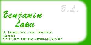 benjamin lapu business card